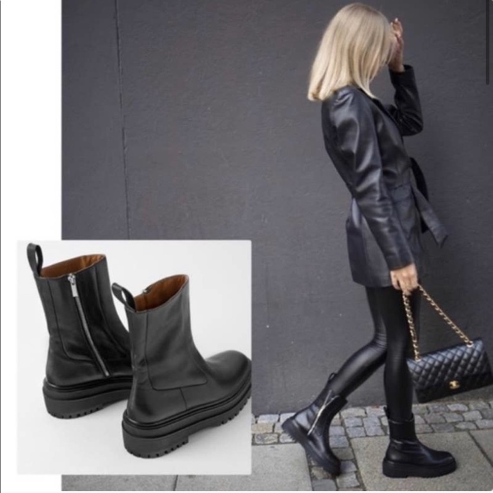 Zara lug sole boots